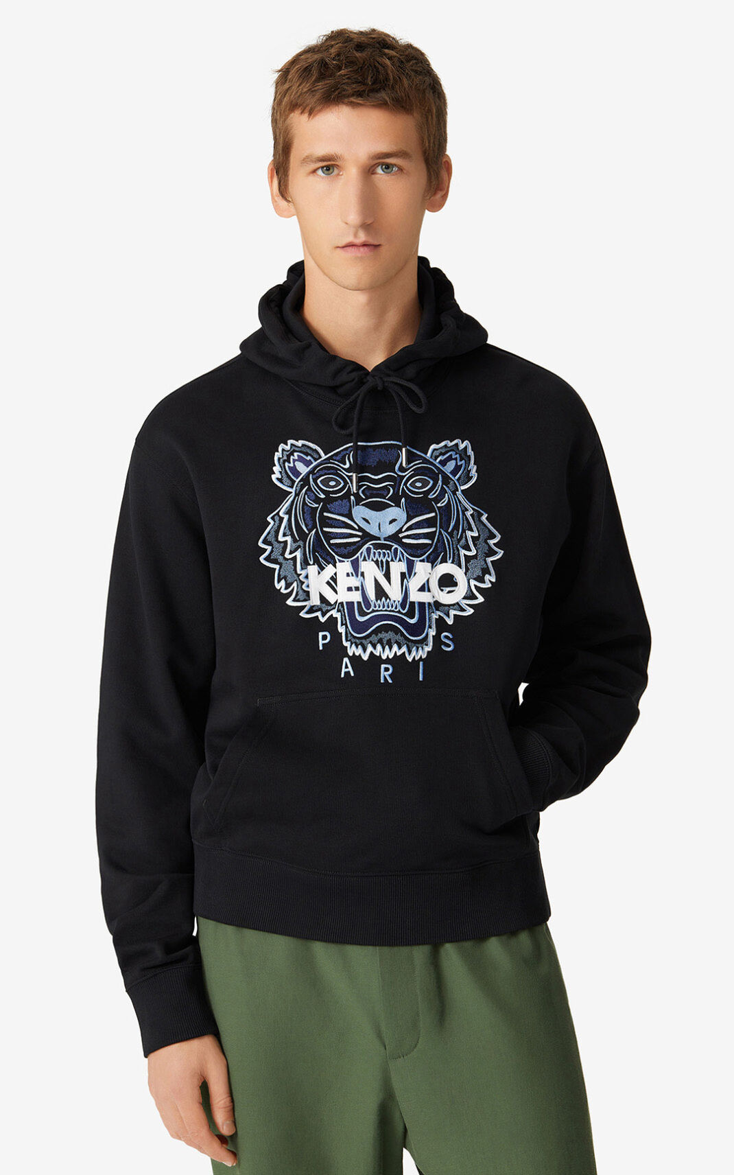 Kenzo Tiger Kapşonlu Erkek Siyah | 5371-DPRZH